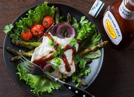 Grillade grönsaker med burrata